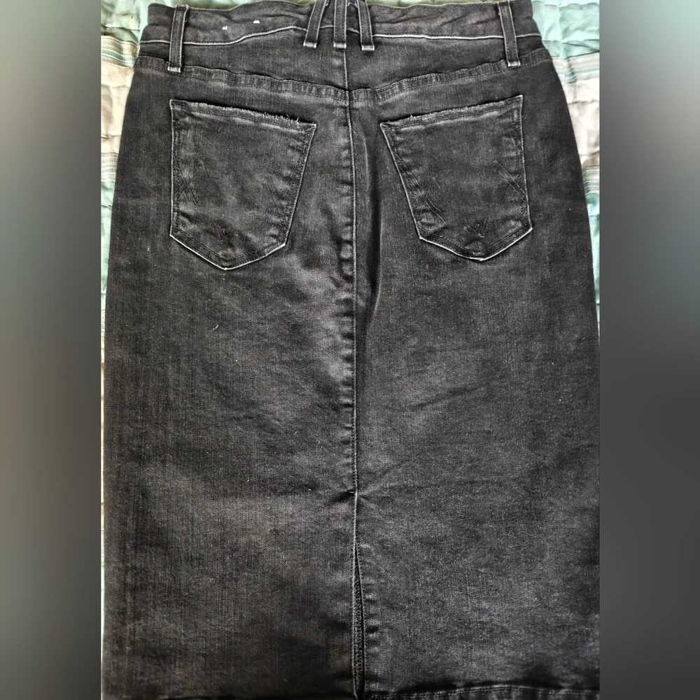 Free people: Black Denim Skirt - Picture 2 of 5